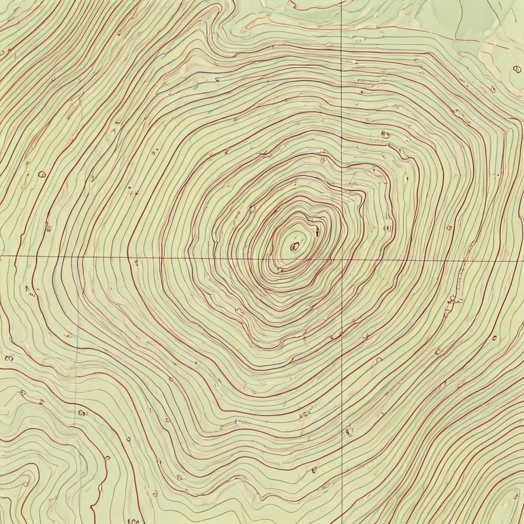 Topographic map showing contour lines and terrain features